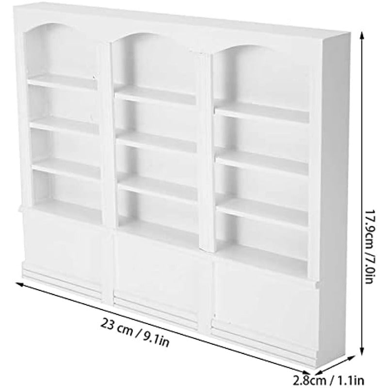 1:12 Dollhouse Bookshelf Mini Wooden Bookcase Furniture for Decoration