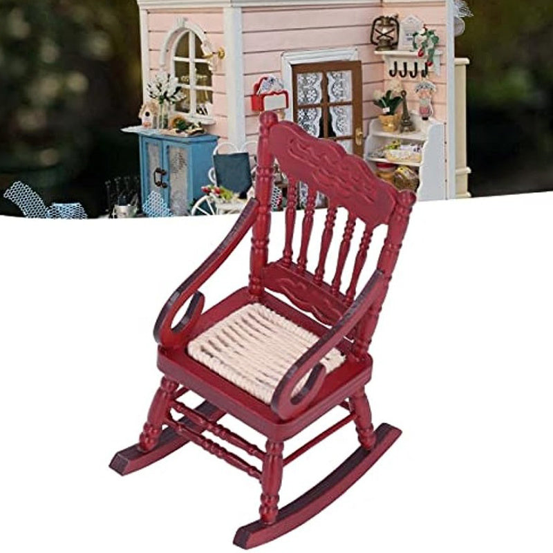 1:12 Dollhouse Rocking Chair Wooden Furniture Toy