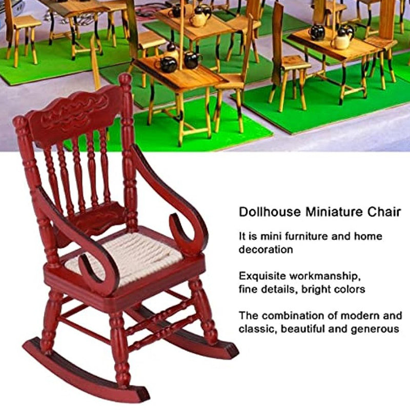 1:12 Dollhouse Rocking Chair Wooden Furniture Toy