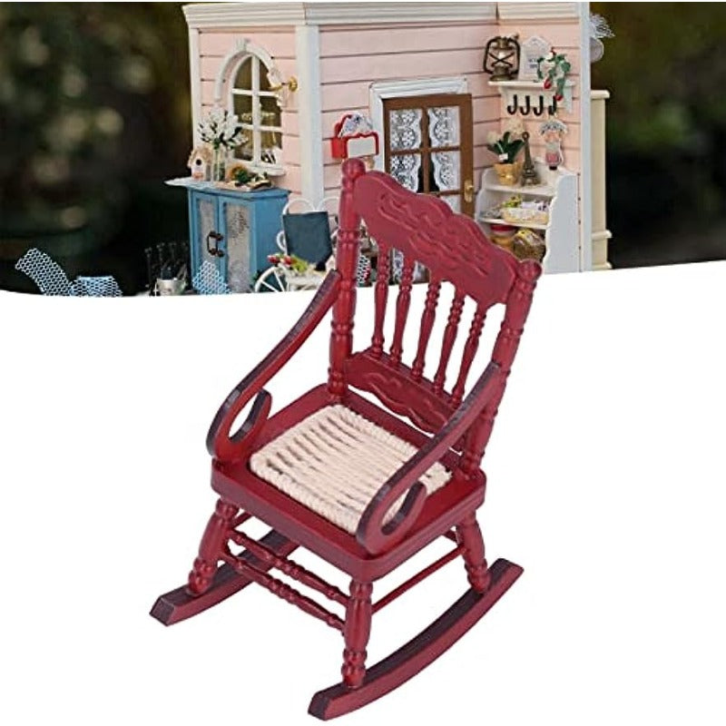 1:12 Dollhouse Rocking Chair Wooden Furniture Toy
