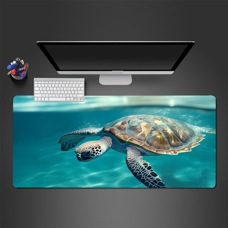3D Turtle Large Mousepad HD Keyboard Pad Natural Rubber Anti Slip
