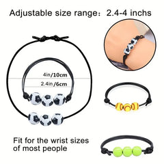 12pcs Sports Style Adjustable Bracelets for Football Volleyball Basketball Rugby