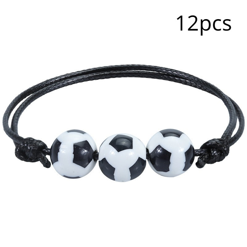 12pcs Sports Style Adjustable Bracelets for Football Volleyball Basketball Rugby