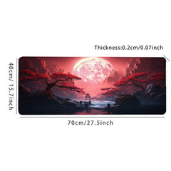 Landscape Red Moon Map Large Mouse Pad Computer HD Keyboard Pad