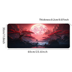 Landscape Red Moon Map Large Mouse Pad Computer HD Keyboard Pad