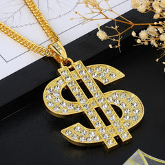 Men's Hip Hop Necklace Golden Metal Chain Hip Hop Accessories