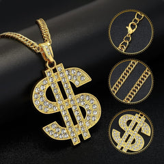 Men's Hip Hop Necklace Golden Metal Chain Hip Hop Accessories