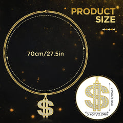 Men's Hip Hop Necklace Golden Metal Chain Hip Hop Accessories