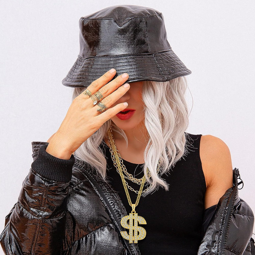 Men's Hip Hop Necklace Golden Metal Chain Hip Hop Accessories