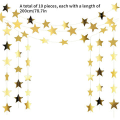 10pcs Glitter Star Garland Banner for Party Decoration