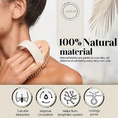 2pcs Wooden Bath Body Brush Natural Bristle Soft Scrubber