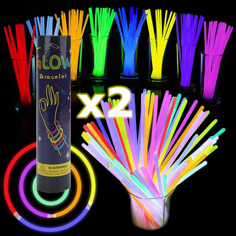 100-200 pcs Glow Sticks 20-32 cm Glowsticks w/ Connectors - Party Favors
