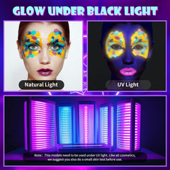 12 Pcs Glow In The Dark Face Body Paint UV Light Glow Makeup Kit