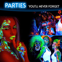 12 Pcs Glow In The Dark Face Body Paint UV Light Glow Makeup Kit