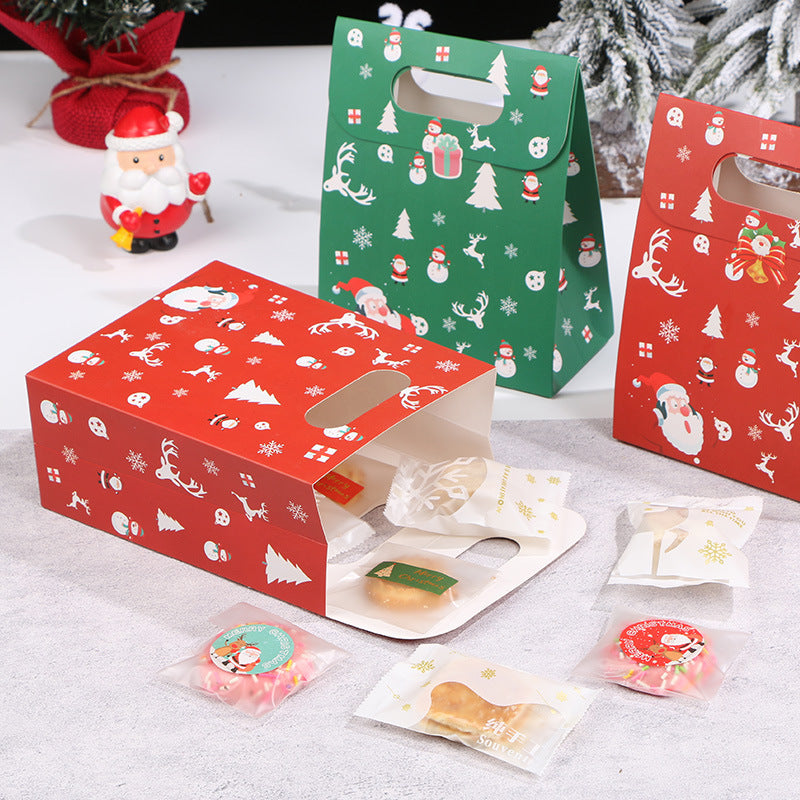 10pcs Christmas Paper Bags for Cookie Biscuit Packaging