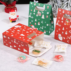 10pcs Christmas Paper Bags for Cookie Biscuit Packaging