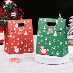 10pcs Christmas Paper Bags for Cookie Biscuit Packaging