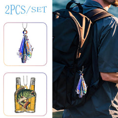 Colorful Fish Bait Backpack Pendant - Camping Decoration