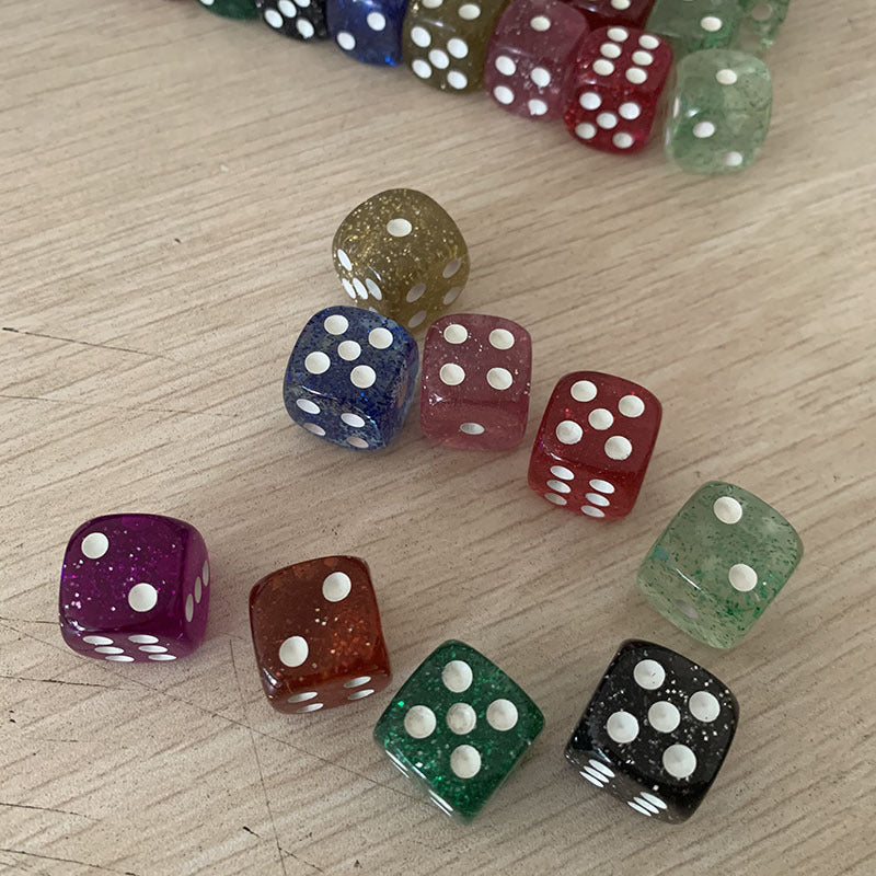 10pcs Golden Scallion Powder Dice Set 16mm