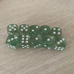 10pcs Golden Scallion Powder Dice Set 16mm
