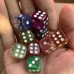 10pcs Golden Scallion Powder Dice Set 16mm