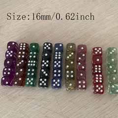 10pcs Golden Scallion Powder Dice Set 16mm