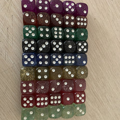 10pcs Golden Scallion Powder Dice Set 16mm