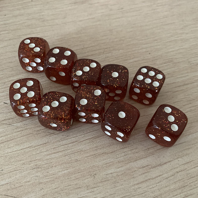 10pcs Golden Scallion Powder Dice Set 16mm