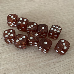 10pcs Golden Scallion Powder Dice Set 16mm