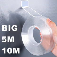 5M Double Sided Transparent Reusable Waterproof Adhesive Tape 1mm