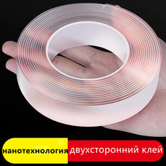 5M Double Sided Transparent Reusable Waterproof Adhesive Tape 1mm