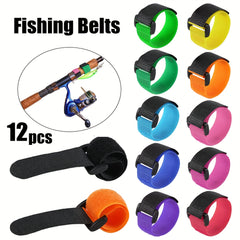 12pcs Fishing Rod Straps Holders Fastener Belts Accessories