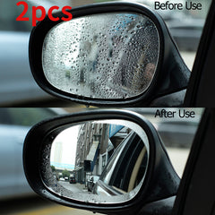 2pcs RV Rainproof Clear Film Rearview Mirror Protective Anti Fog Waterproof Film