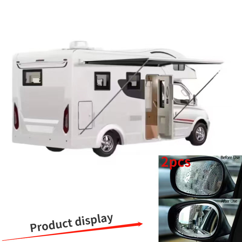 2pcs RV Rainproof Clear Film Rearview Mirror Protective Anti Fog Waterproof Film