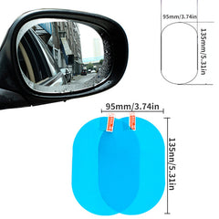 2pcs RV Rainproof Clear Film Rearview Mirror Protective Anti Fog Waterproof Film