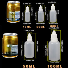4pcs Sub Bottle Plastic Drip Squeeze Liquid Bottle
