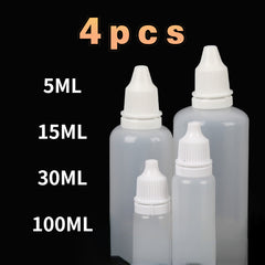 4pcs Sub Bottle Plastic Drip Squeeze Liquid Bottle