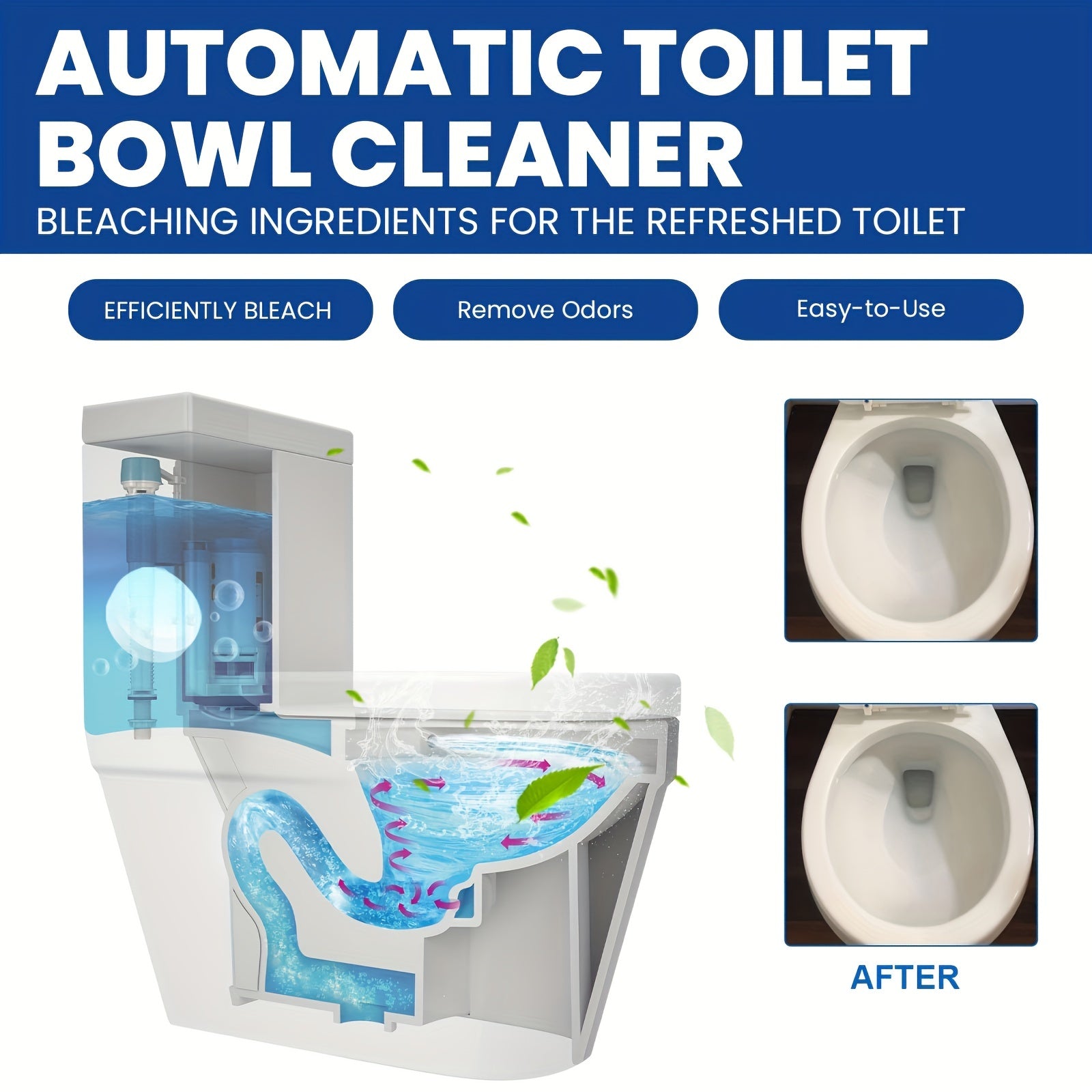 12pcs Toilet Bowl Cleaner Tablet Descale Deodorize Yellow Stains