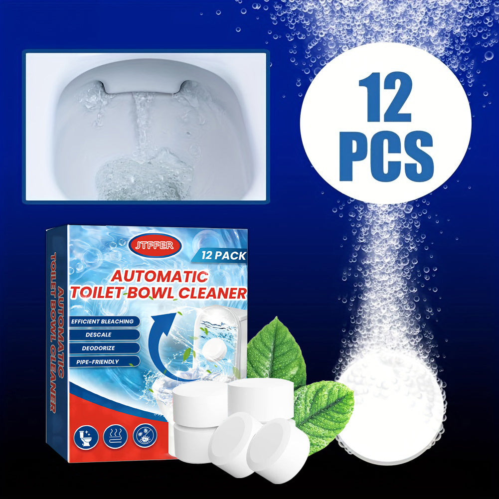 12pcs Toilet Bowl Cleaner Tablet Descale Deodorize Yellow Stains