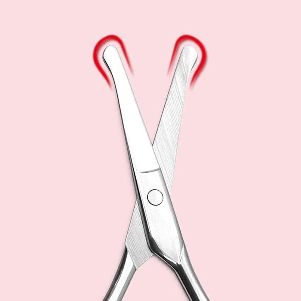 Professional Curved Facial Hair Scissors for Men - Stainless Steel