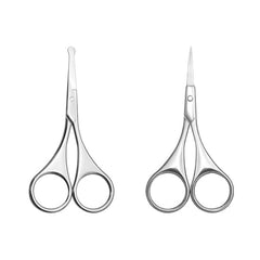 Professional Curved Facial Hair Scissors for Men - Stainless Steel