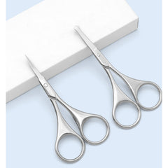Professional Curved Facial Hair Scissors for Men - Stainless Steel