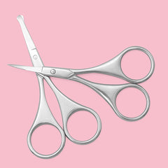 Professional Curved Facial Hair Scissors for Men - Stainless Steel