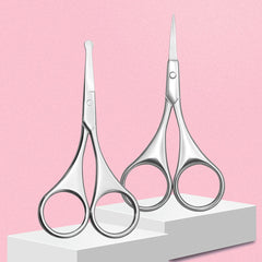 Professional Curved Facial Hair Scissors for Men - Stainless Steel