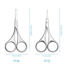 Professional Curved Facial Hair Scissors for Men - Stainless Steel
