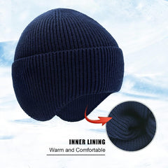 Winter Warm Knitted Earmuffs Hat for Men