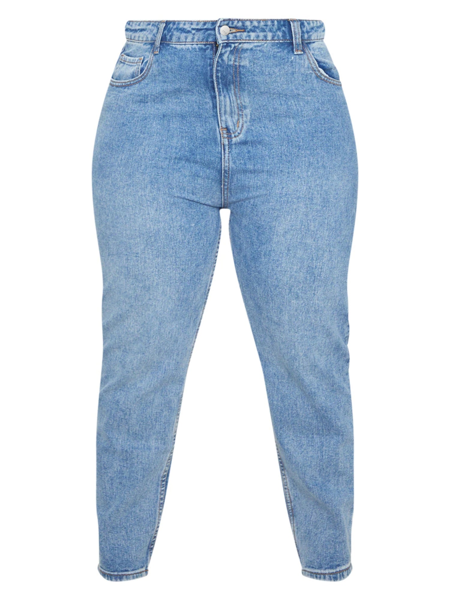 Distressed Button Fly High Rise Skinny Jeans