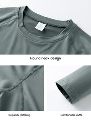 Men's Solid Workout Shirt High Stretch Breathable Compression Base Layer