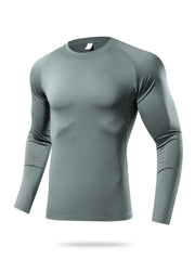 Men's Solid Workout Shirt High Stretch Breathable Compression Base Layer