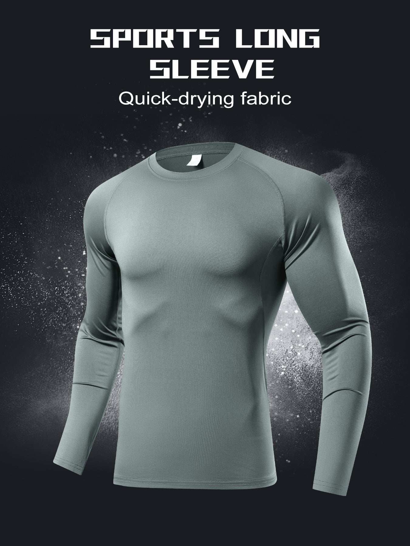 Men's Solid Workout Shirt High Stretch Breathable Compression Base Layer